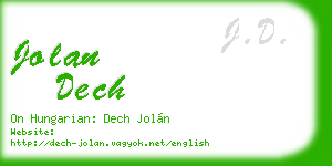 jolan dech business card